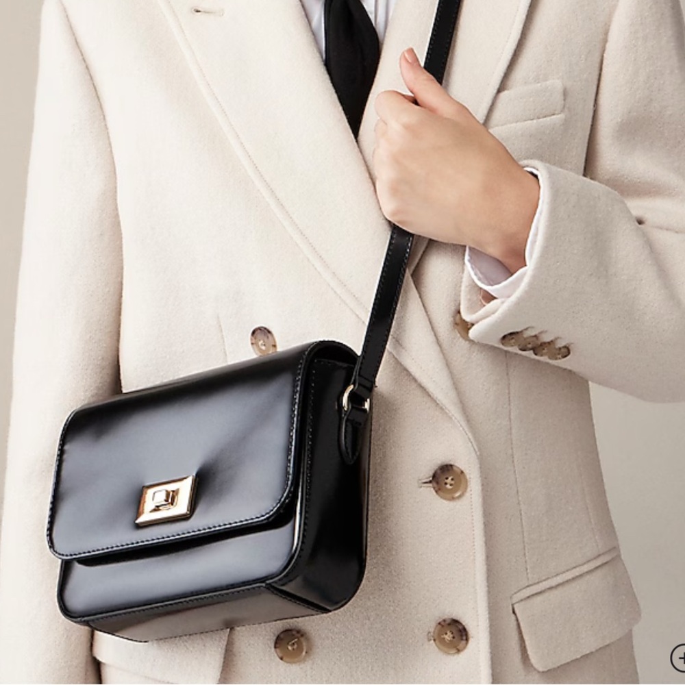 Jcrew Edie crossbody bag in Italian leather black